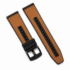 Pulseira  22mm de Couro com Silicone para Relógio Smartwatch