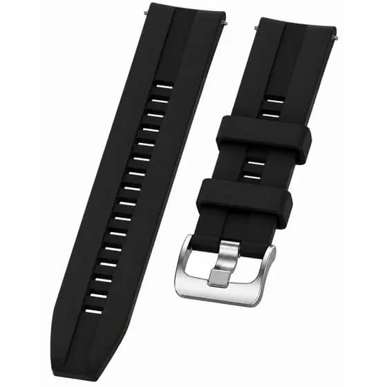 Pulseira de Silicone Preta 22mm para Relógio Smartwatch
