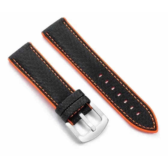 Pulseira 22mm Esportiva de Nylon com Silicone Relógio Prata
