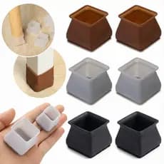 Protetor de Silicone para Pés de Cadeira Quadrado Pezinho Amortecedor Anti Ruído Risco Piso Mesa