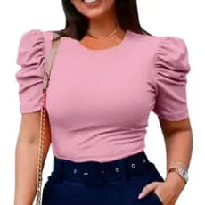 Blusa feminina blusinha  manga princesa blusas manga curta