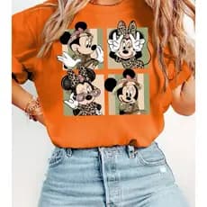 Camiseta Feminina Estampada 100% Algodão Personagem Minnie T Shirt Blusa Feminina Básica Blogueira