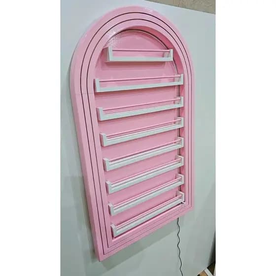 Expositor com arco romano, rosa , Enviado em duas partes