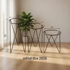 Kit 3 Suportes Tripé - Sem Vasos - Suporte para Plantas - Suporte Tripé