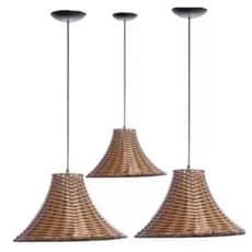 kit com 3 pendente chapéu chinês tamanho médio 24cm