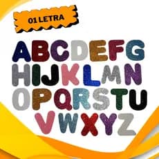 1 Un Letra Média Móvel Eva com Glitter Frase Nome Decoração 12 Cm Altura Colorido