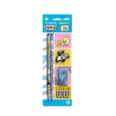 Kit Escolar Material lápis borracha e apontador Looney Tunes