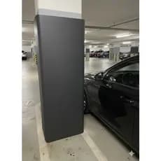 Protetor De Parede Garagem Borracha Impacto Eva Relevo 2m x 1m e 8mm de Espessura Preto