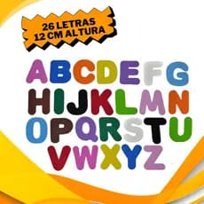 26 Letra Lisa Frase Nome Alfabeto Móvel Completo Eva Grande 12 Cm Altura Colorido
