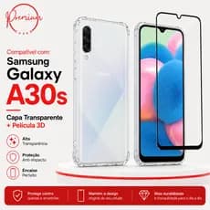 Capa Capinha Anti Impacto Para Galaxy A30s A50s + Película 3D Vidro Temperado