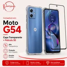 Capa Capinha Anti Impacto Compatível Com Moto G54 5G E/OU Película 3D Vidro Temperado