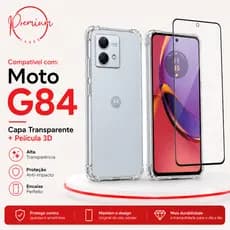 Capa Capinha Anti Impacto P/ Motorola Moto G84 5g E/OU Película 3D Vidro Temperado