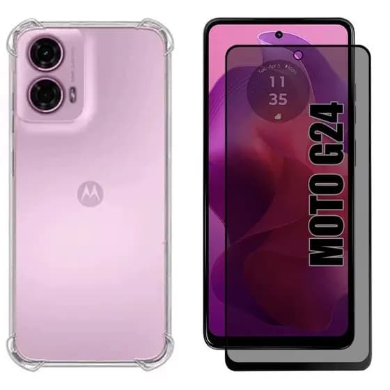 Capa Capinha Anti Impacto Compatível Com Motorola Moto G24 E/OU Película 3D Privacidade