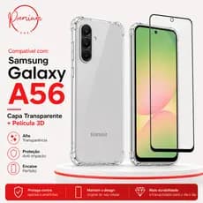 Capa Capinha Anti Impacto Para Galaxy A56 5G + Película 3D Vidro Temperado