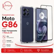 Capa Capinha Anti Impacto Compatível Com Motorola Moto G86 E/OU Película 3D Vidro Temperado