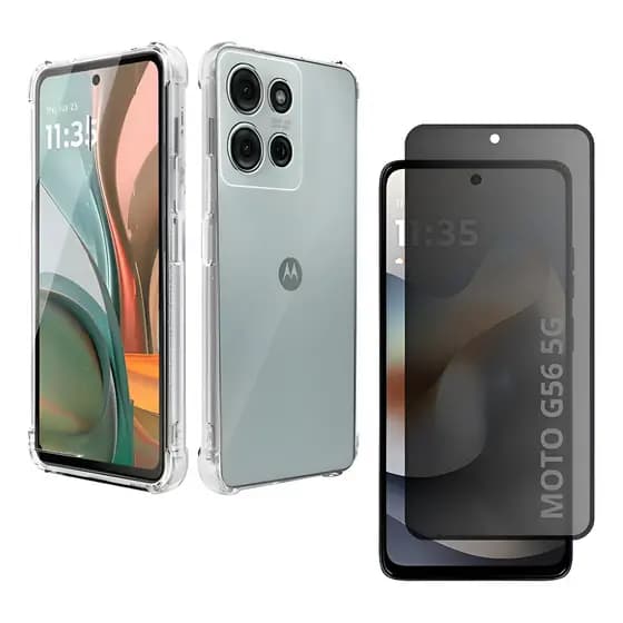 Capa Capinha Anti Impacto Para Motorola Moto G56 + Película 3D Privacidade