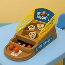 Jogo de Basquete de Mesa Infantil Portátil com 14 Peças Brinquedo Educativo para Crianças +3 Anos