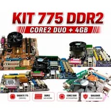 KIT PLACA MÃE 775 DUAL CORE/CORE 2 DUO 2GB/DDR2