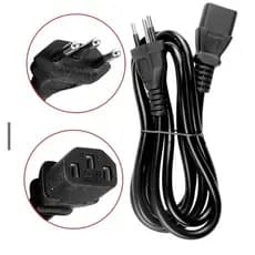 Cabo De Força Tripolar ATX - P/ Computador, Tv LG, Samsung, AOC, PC, Xbox 360 - 1,5m