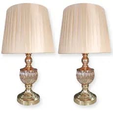 2 Abajur Cúpula Luminária Mesa Quarto Sala Criado Mudo Luxo
