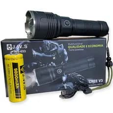 Lanterna Tática Led Cree V3 Longo Alcance 800Metros Jws Usb Zoom Bateria 32850 MAIOR DURAÇÃO
