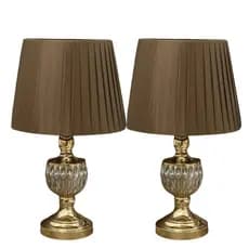 Abajur de Mesa Luxo com Cúpula (Kit com 2) – Ideal para Criado-Mudo, Quarto, Sala