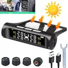 [love] 4 Sensores Carro TPMS Sistema De Monitoramento De Pressão Dos Pneus Movido A Energia Solar Digital Display LCD Te