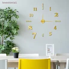 [love] 1Pc 3D Parede Clo Espelho Stiers Criativo DIY Clos Design Moderno Mudo Agulha De Quartzo Relógio Decoração De Cas