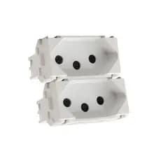 Kit 2 Modulos Tomada 2P+T 1 Modulo 10A 250V Industrie Wetzel