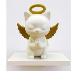 Escultura Gato Decorativo Enfeite Pet Estatueta Moderna Decoração Sala Casa Minimalista