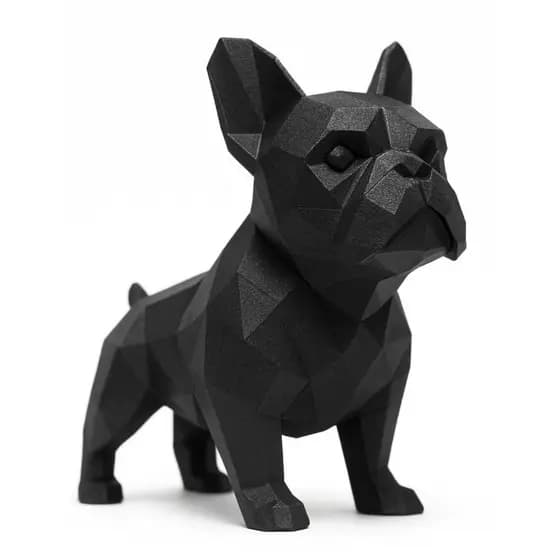 Enfeite Decorativo Estátua  Bulldog Geométrico para Decoração Escultura Decorar Casa escritório