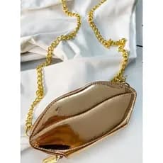 Bolsa Feminina Mini bag Boca metalizada Ziper balada festa Lançamento exclusiva