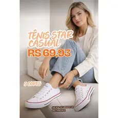 Tênis Casual Star Feminino e Masculino Solado Borracha original do 34 ao 39 -Promoção