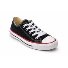 Tênis Casual Star Tradicional Lona Preto cano baixo - Adulto e Infantil - Unissex - solado de borracha do 24 ao 43.