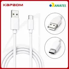 Cabo Carregador Rápido USB para Tipo C Kapbom 2.4A Turbo Carregamento