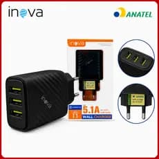 Fonte α'Gold 3 Entradas USB Carregador para Celular Rápido Original