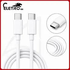 Cabo Carregador Tipo C para USB-C 1 Metro Original Eletromex 100W