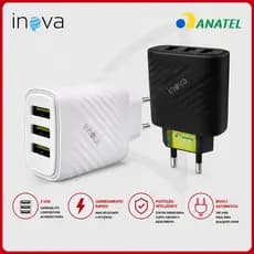 Fonte USB α'Gold 5.1A 3 Saídas Carregador Rápido Universal