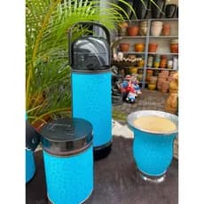 Kit luxo para chimarrão 5 peças: bolsa mateira, cuia de porongo, tapa erva, Térmica e pote de erva