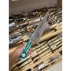 Faca inox personalizada time / Faca cabo resinado personalizado com time de futebol / Faca acompanha bainha de couro.