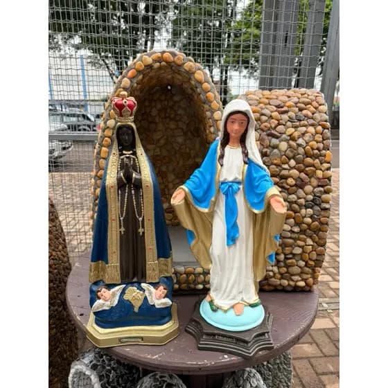 Imagem Nossa Senhora Aparecida ou Nossa Senhora das Graças 60cm Borracha Resistente
