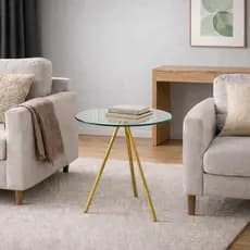 Mesa Mesinha Lateral de Canto para Sala Mesa de Apoio Tampo 42cm Redondo Decoração Escrivaninha Casa