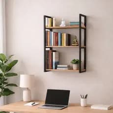 Nicho Prateleira Industrial Luxo 40cm com 3 Prateleiras Decoração Base de Ferro Design Moderno