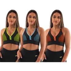 Kit 3 Cropped Top Feminino Tela Fitness Academia - IM01