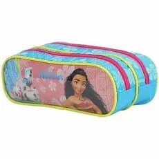 estojo escolar Moana com duas repartições .