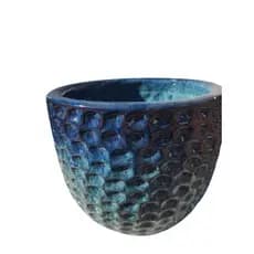 Vaso Cachepô Eugênia Azul Fusion Created 3 Cerâmica