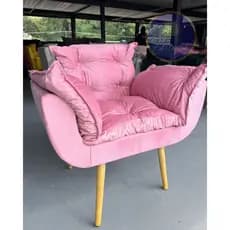 Poltrona Decorativa Reforçada Para Sala Escritório Loja Poltronas para Salão Opalla pés palito