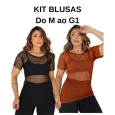 KIT Blusas Tule Feminina Esportiva Treino Academia ENVIO IMEDIATO