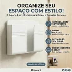 Suporte Para Controle Remoto Prático, Suporte Multiuso De Parede Para Celular Controle Plástico