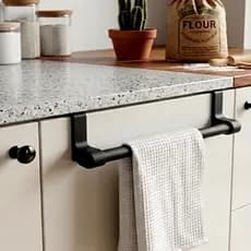 Suporte para Pano de Prato na Cozinha com Fixação Prática, Organizador de Panos e Toalhas para Deixar Bancada e Armários